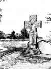 Гранитный крест. Барельеф распятия. hspace=