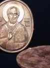 Лики святых - бронзовые накладные барельефы - овал высота 13см. hspace=