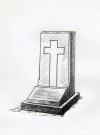 Католический крест - мозаика на надгробии. hspace=