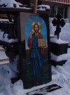 Изображение Иисуса на граните в цвете. hspace=
